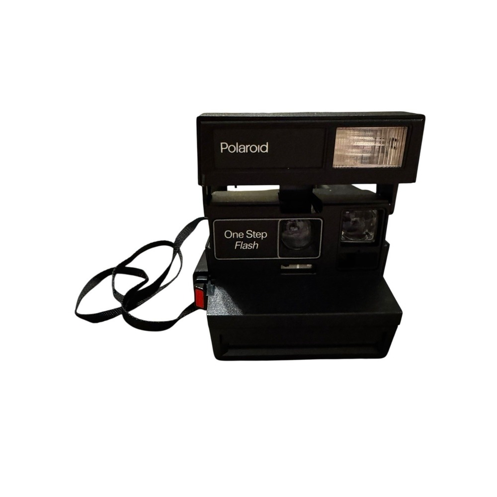 Vintage Polaroid One Step Flash 600 Instant Camera Powers On w Case